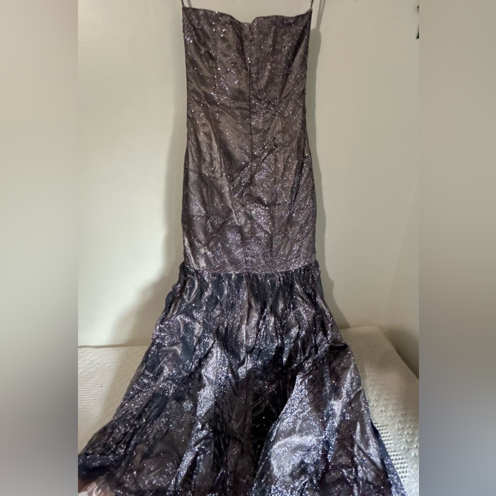 Vintage Deb Shimmering Silver Prom Dress